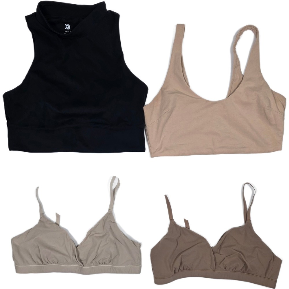 Lot of 4 Bras Size M All in Motion/Hatch/SKIMS Bralette Athletic Tan & Black